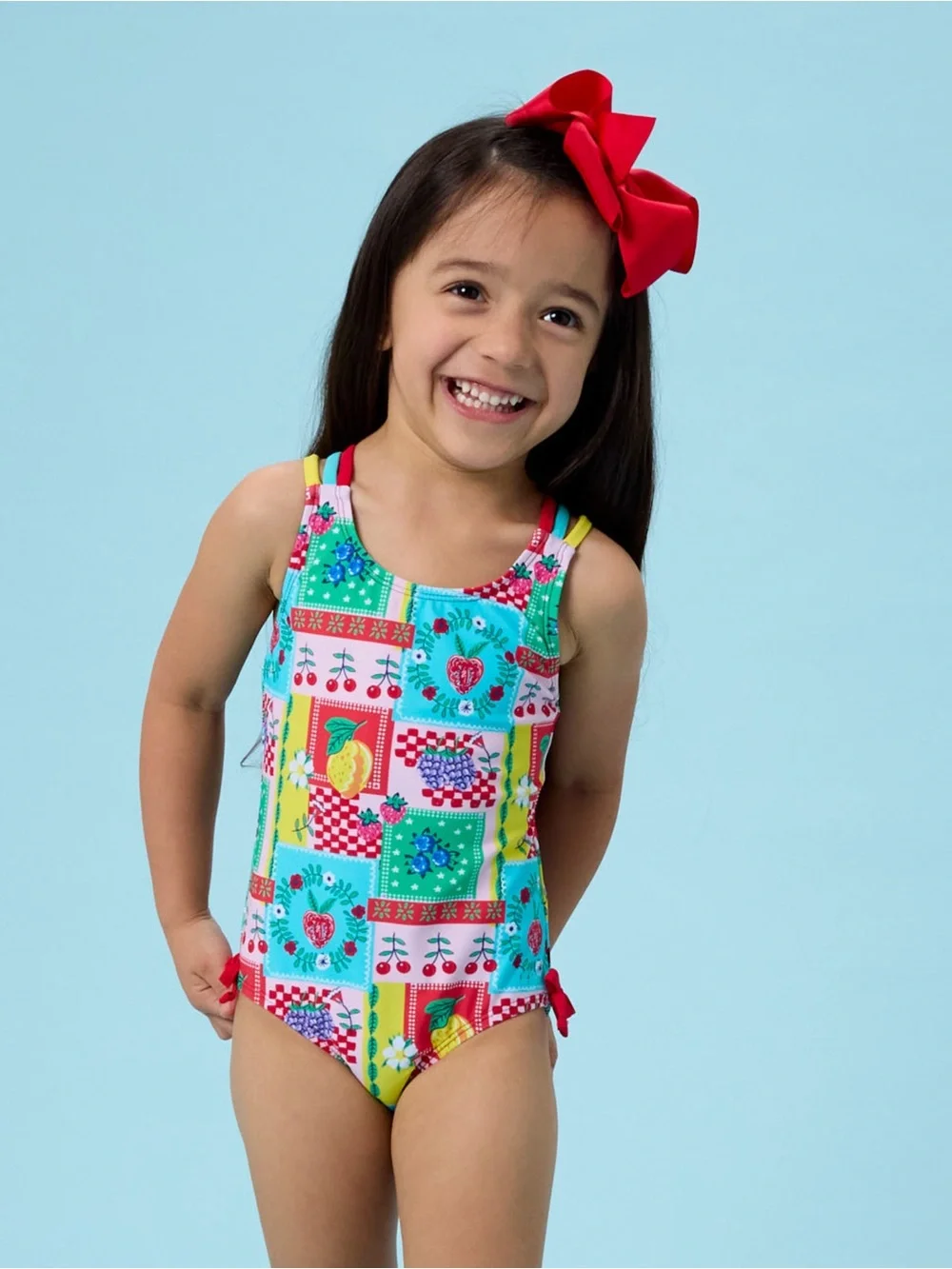 Rufflebutts Picnic Party Fruit Patchwork One Piece Swimsuit 2T 3T 4T 5 Lemon